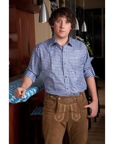 Chemise à carreaux bleue et blanche adulte