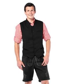 Mens Bavarian black waistcoat