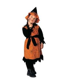 Déguisement sorcière orange des araignées fille