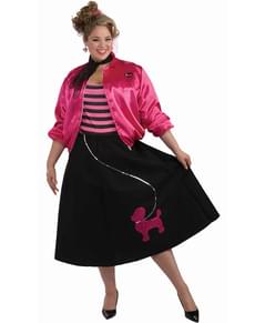 Plus Size Fifties Adult Costume with Poodle Image