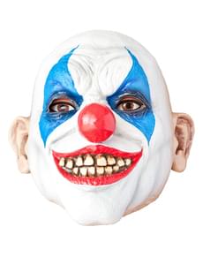 Horrorclown Maske blaue Rauten