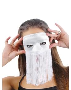 Weiße Maske mit Fransen