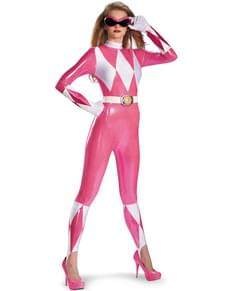 Deluxe Sexy Rosa Power Rangers Kostyme Voksen