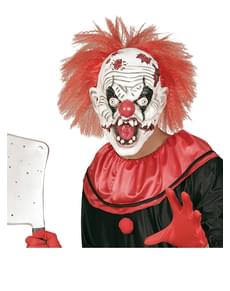 Máscara de payaso loco zombie con pelo