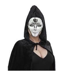 Silbermaske mit grünem Glitzer