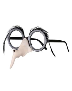 Lunettes de sorcière avec nez et sourcils noirs