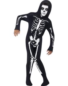 Black skeleton costume for a child