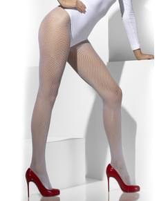 Valkoiset verkkosukkahousut