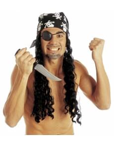 Parrucca da pirata con bandana e benda