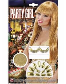 Ciglia e unghie finte color oro