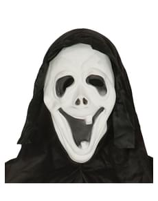 Maschera Scream sorridente con cappuccio