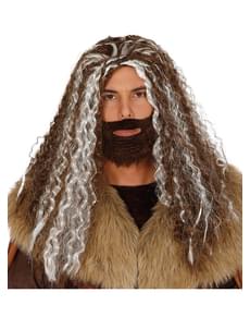 Mens caveman wig and beard kit