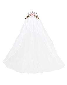 Voile mariée avec couronne et fleurs femme