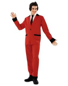 Costume da rockabilly rosso per uomo