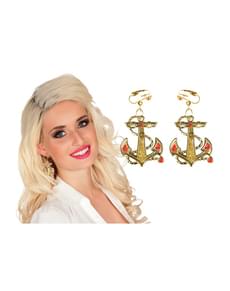 Boucles d'oreilles ancre marine femme