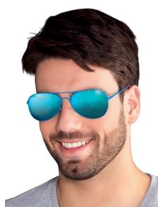 Piloten Brille blau für Erwachsene