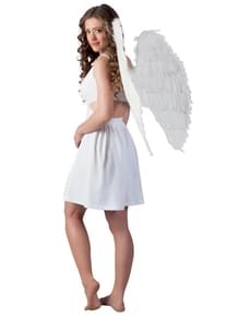 Himmlische Engelsflügel aus weißen Federn für Erwachsene
