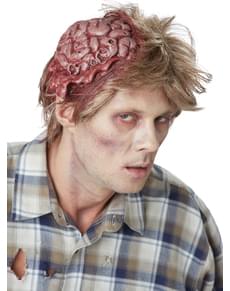 Perücke mit Zombie Gehirn für Herren