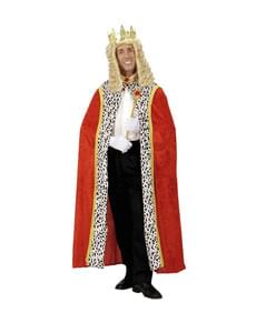 Mantello Blu Da Supereroe Per Adulti 48 Cm Con Cappuccio, Costume Halloween Mago, Re O Stregone