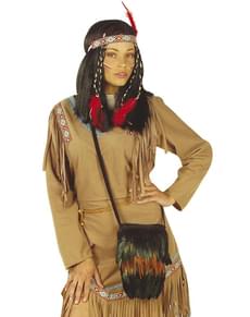 Indianertasche mit Federn für Erwachsene
