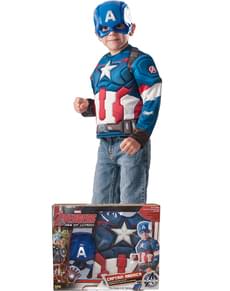 Boy's Captain America muscular costume kit