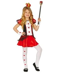 Costume donna di cuori da bambina