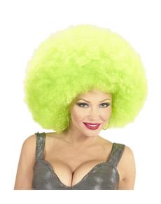 Gigantische Afro Perücke grün deluxe mit Tasche