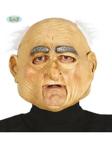 Maske grauhaariger Opa aus Latex für Erwachsene