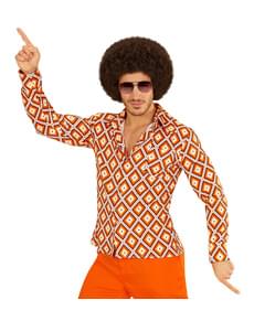 Chemise retro losanges années 70 homme