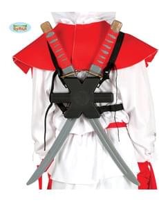 Set 2 Samurai-Schwerter für den Rücken