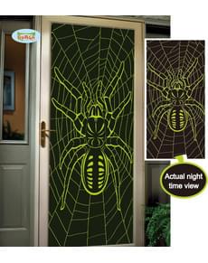 Décoration porte tarentule fluorescent